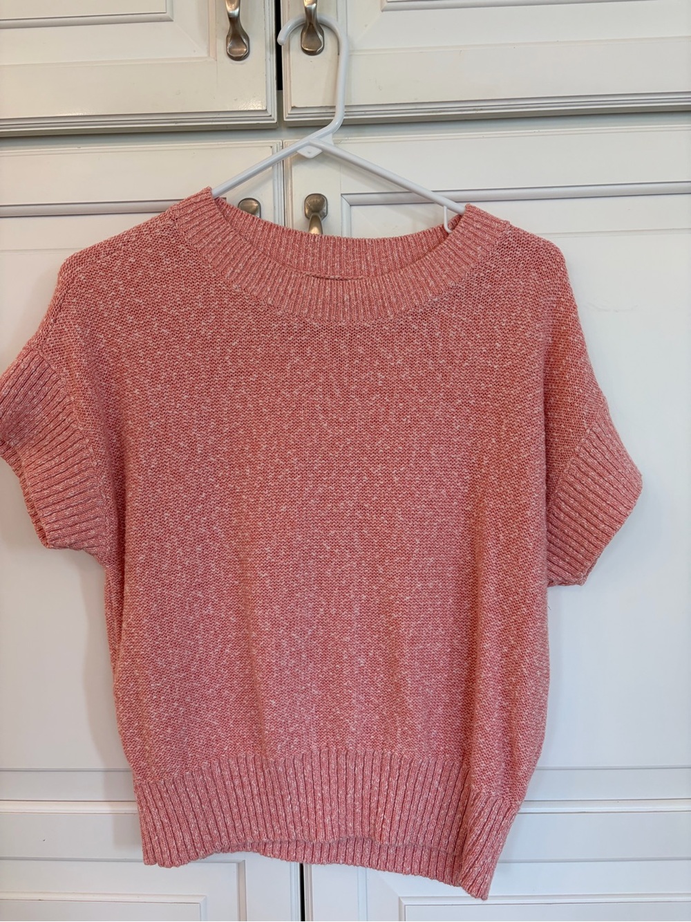 LOFT Peach Heather V-Neck Knit Sweater size medium